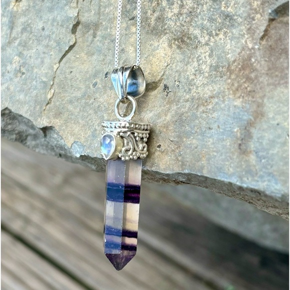 Fluorite & Moonstone Necklace - Picture 5 of 15